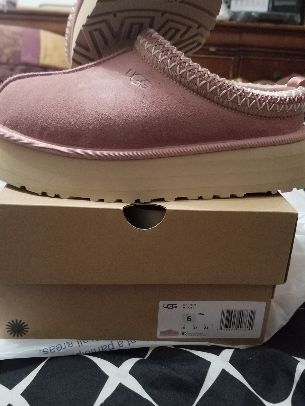 UGG Women's Dusky Pink Suede Platform Clog